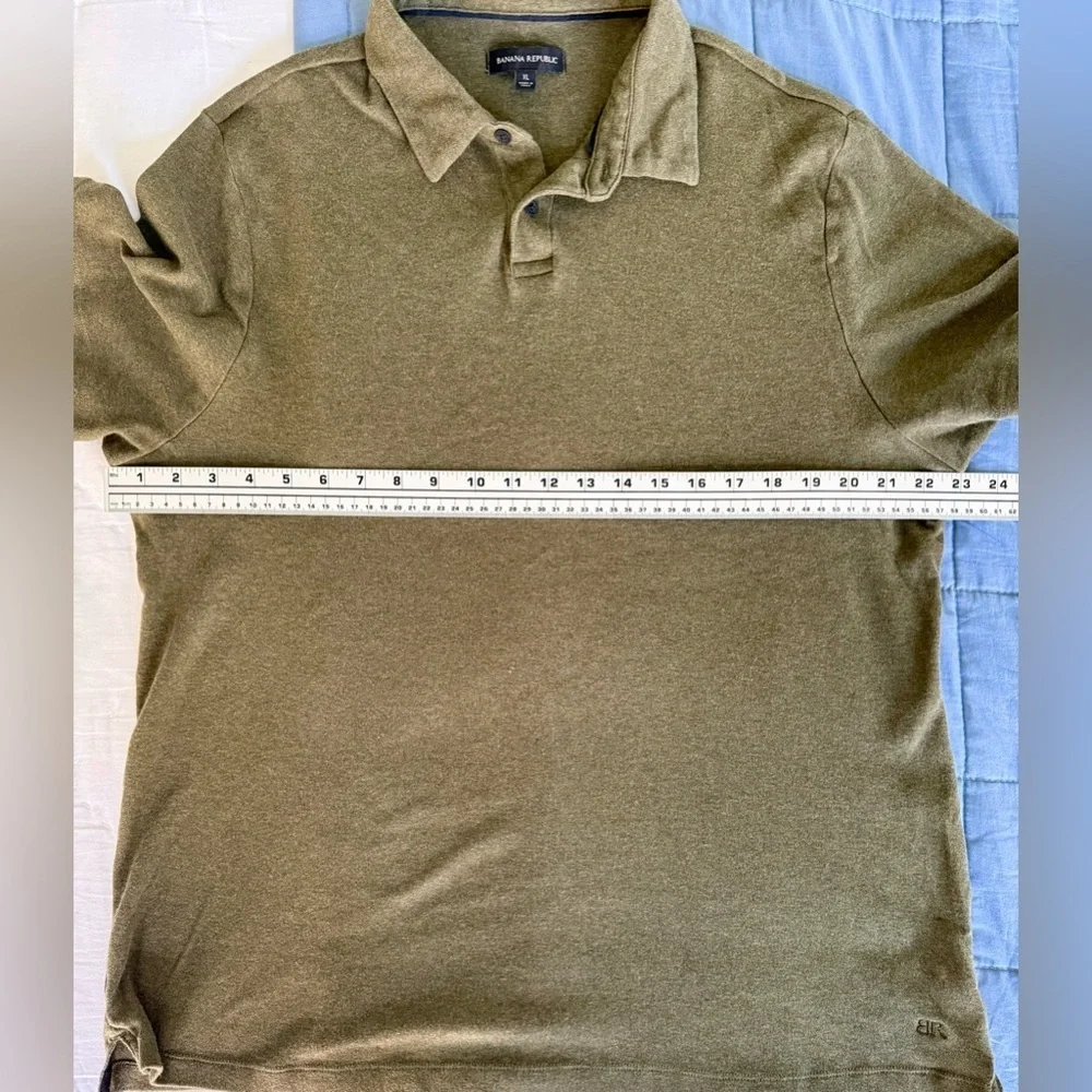 EUC Banana Republic Luxe Cotton Polo 🫶 Olive Green | Size XL | Super Soft